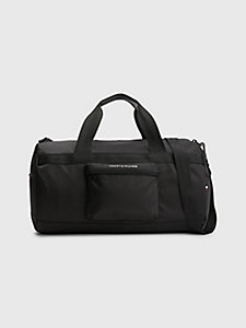 black removable strap logo duffel bag for men tommy hilfiger