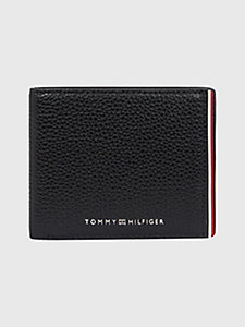 black signature small leather credit card wallet for men tommy hilfiger