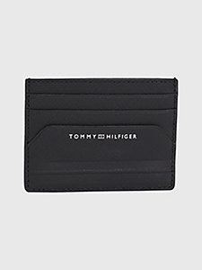 black th business leather credit card holder for men tommy hilfiger