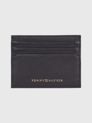 Premium Leather Credit Card Holder BLACK Tommy Hilfiger
