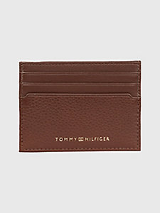 braun premium leather kreditkartenetui für herren - tommy hilfiger