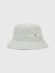 grey logo embroidery bucket hat for men tommy jeans