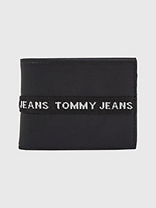 black essential webbing card and coin wallet for men tommy jeans