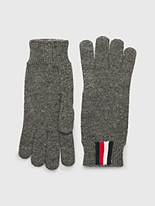 grey 1985 collection signature detail gloves for men tommy hilfiger