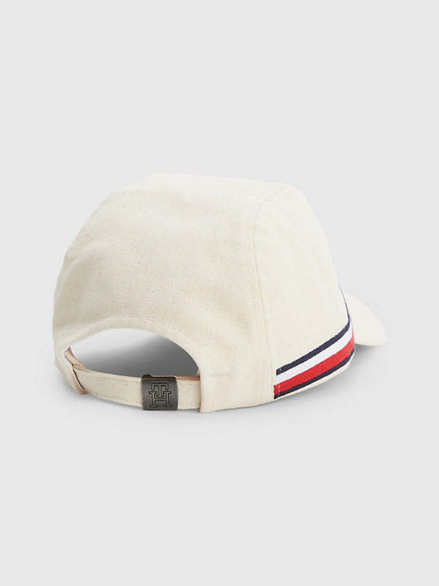 beige prep signature tape baseball cap for men tommy hilfiger