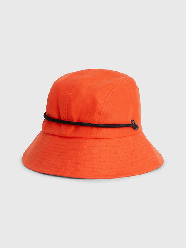 orange kapelusz rybacki z monogramem dla mężczyźni - tommy hilfiger
