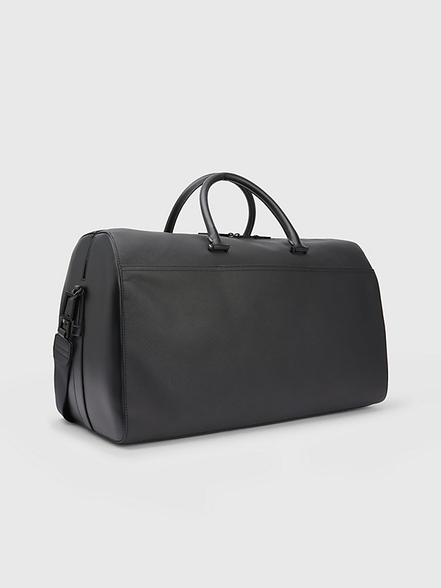 BLACK TH Business Leather Duffel Bag for men TOMMY HILFIGER