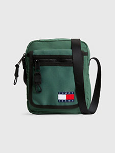 green recycled nylon reporter bag for men tommy jeans