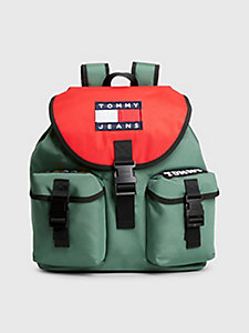 green heritage archive recycled backpack for men tommy jeans