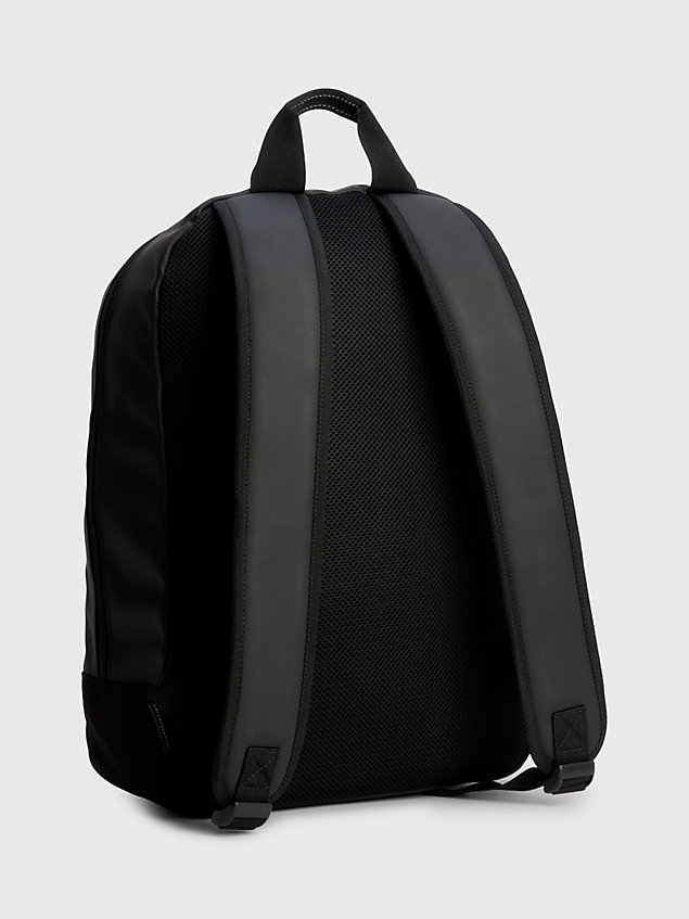 black colour-blocked dome backpack for men tommy jeans