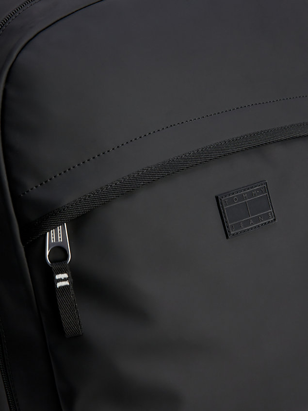 black kuppelförmiger color block-rucksack für herren - tommy jeans