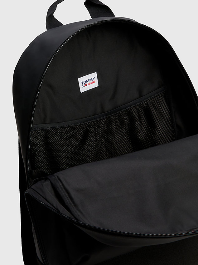 black colour-blocked dome backpack for men tommy jeans