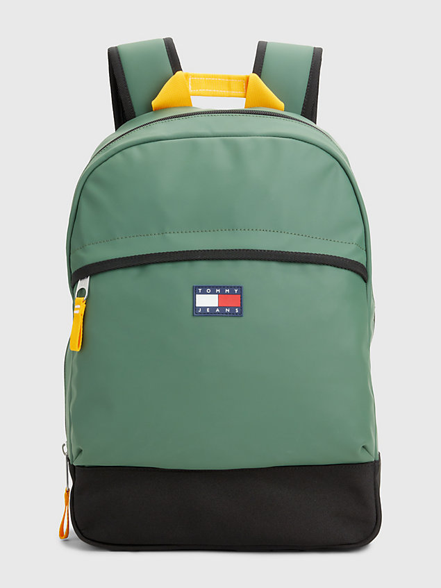green colour-blocked dome backpack for men tommy jeans