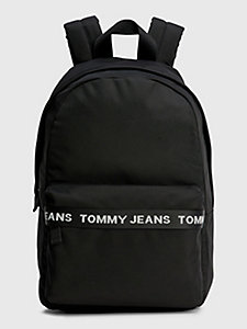 schwarz essential kuppelförmiger rucksack für men - tommy jeans