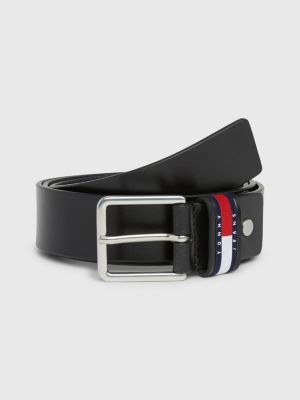 Heritage Adjustable Leather Belt BLACK Tommy Hilfiger