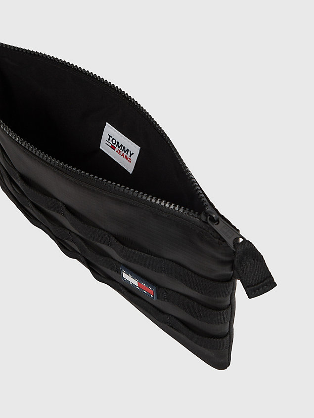 black skater recycled sacoche bag for men tommy jeans