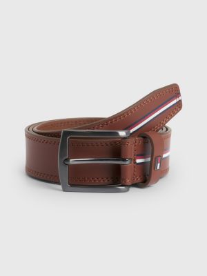Denton Signature Leather Belt | BROWN | Tommy Hilfiger