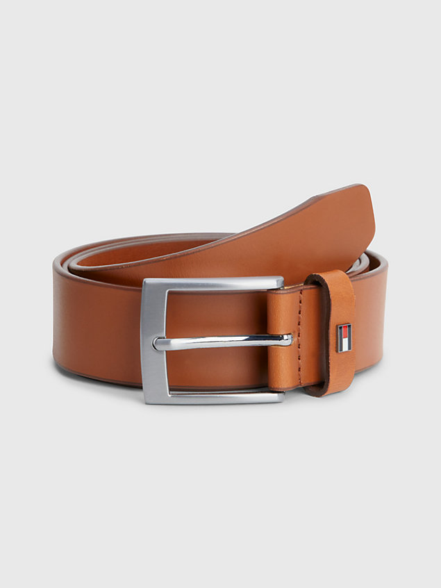brown adan leather belt for men tommy hilfiger