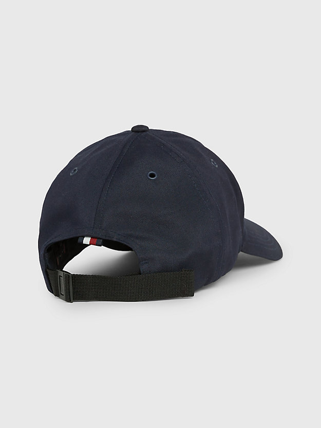 cappello da baseball con applique blu da uomo tommy hilfiger