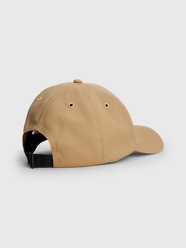 gorra de béisbol con aplicación de logo khaki de hombre tommy hilfiger