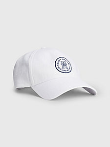 weiß baseball-cap aus bio-leinen mit logo für herren - tommy hilfiger
