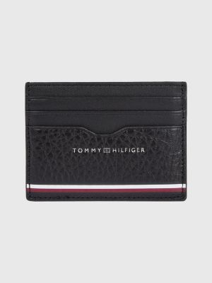 Leather Credit Card Holder BLACK Tommy Hilfiger