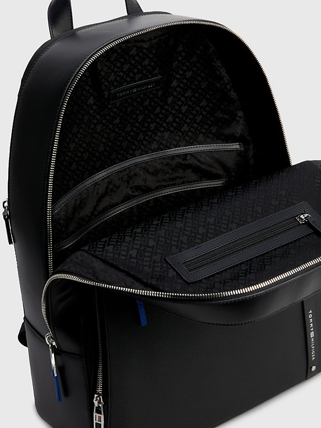 black th business leather backpack for men tommy hilfiger