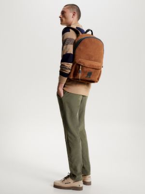 Sac dos arrondi TH Monogram en daim Marron Tommy Hilfiger