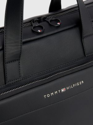 Pique Textured Slim Laptop Bag BLACK Tommy Hilfiger