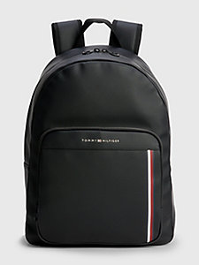 black pique textured backpack for men tommy hilfiger