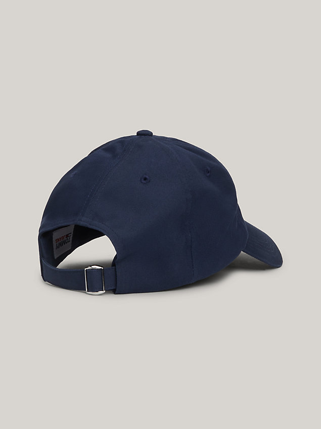 cappello da baseball con logo ricamato blue da uomo tommy jeans