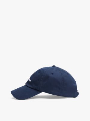 blau baseball-cap aus reiner baumwolle mit logo für herren - tommy jeans