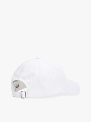 white pure cotton logo baseball cap for men tommy jeans