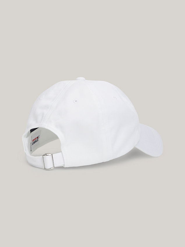white organic cotton logo baseball cap for men tommy jeans