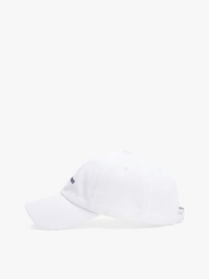 white pure cotton logo baseball cap for men tommy jeans