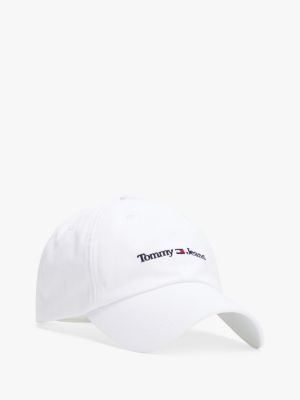 white baseball-cap aus reiner baumwolle mit logo für herren - tommy jeans