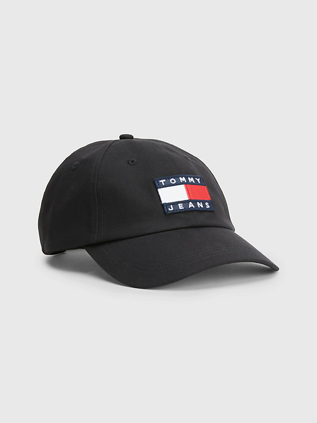 black heritage badge baseball cap for men tommy jeans