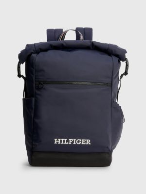 Gerecyclede rugzak met rolflap Blauw Tommy Hilfiger