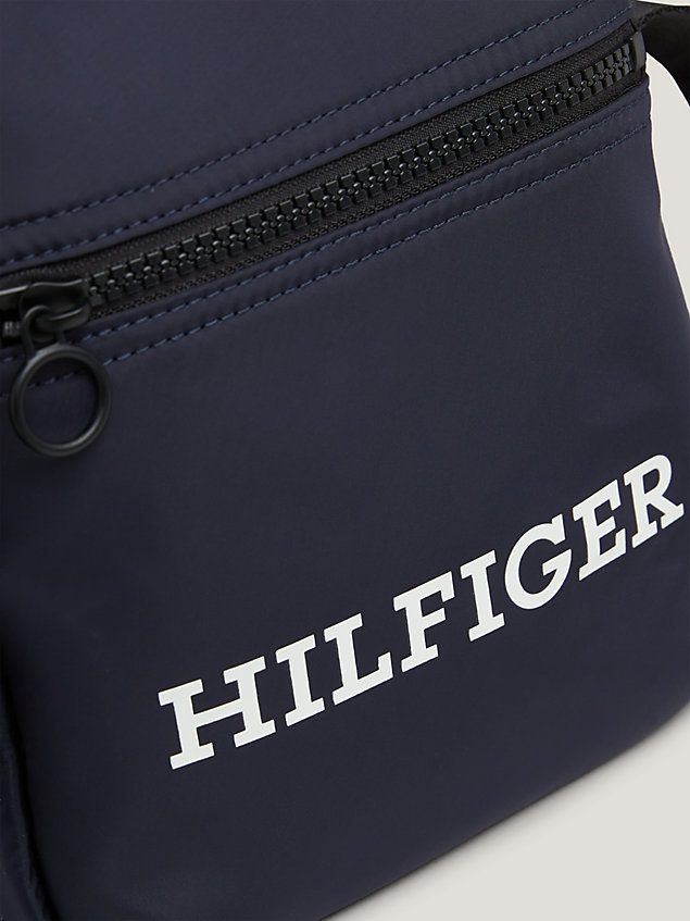 blue recycled small reporter bag for men tommy hilfiger