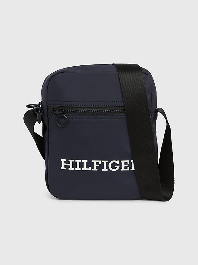 blue recycled small reporter bag for men tommy hilfiger