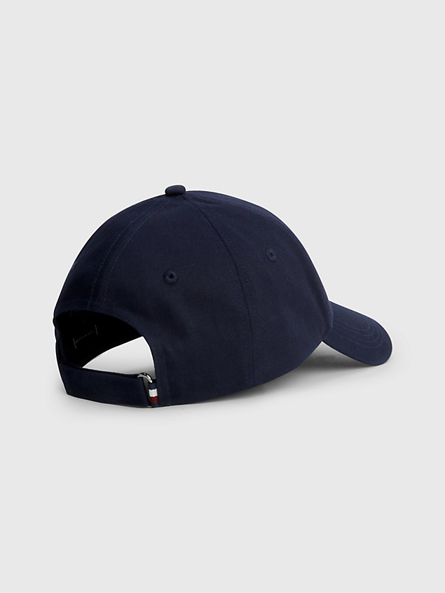 cappello da baseball th monogram tono su tono blue da uomo tommy hilfiger