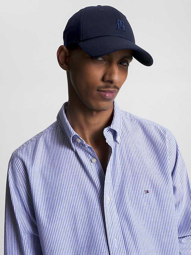 blue baseball-cap mit gleichfarbigem th-monogramm für herren - tommy hilfiger