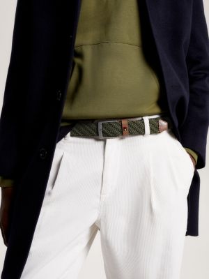 Adan Stripe Braided Elastic Belt KHAKI Tommy Hilfiger