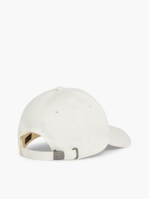 beige hilfiger flag baseball-cap im 6-panel-design für herren - tommy hilfiger