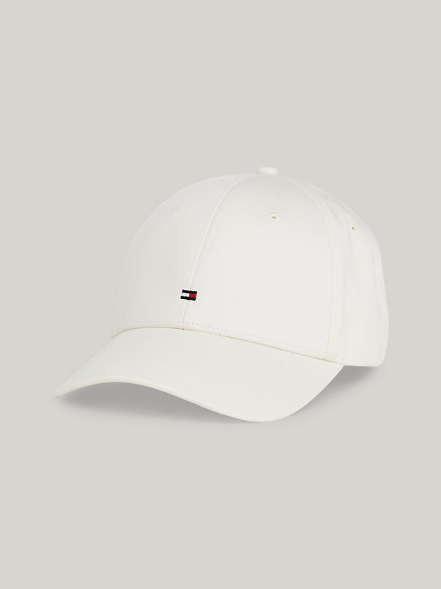 beige six-panel flag embroidery cap for men tommy hilfiger