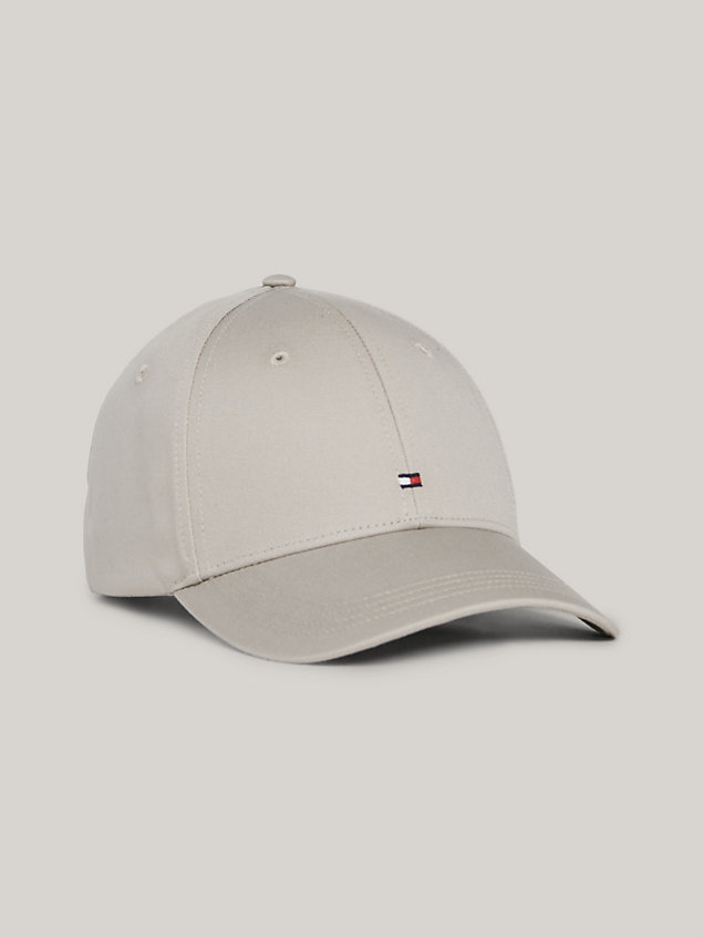 grey six-panel flag embroidery cap for men tommy hilfiger