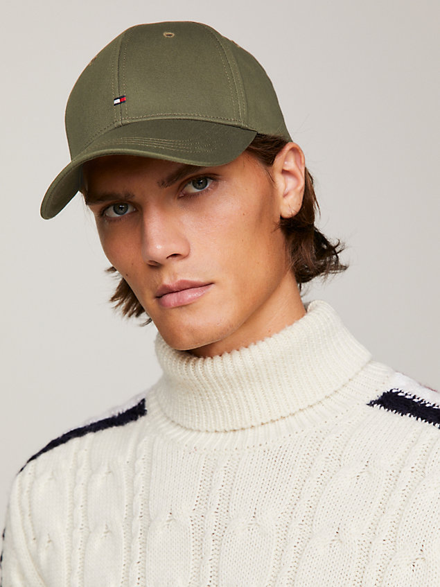 khaki essential flag embroidery cap for men tommy hilfiger