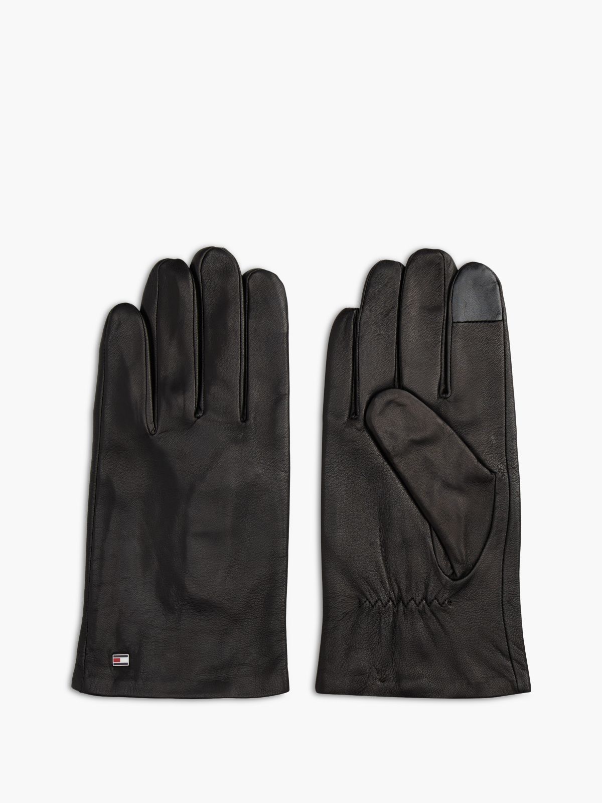 Hilfiger Flag Leather Gloves — Black
