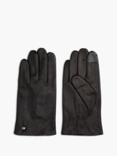 Hilfiger Flag Leather Gloves — Black 1