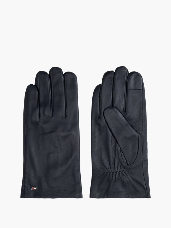 Hilfiger Flag Leather Gloves — Blue
